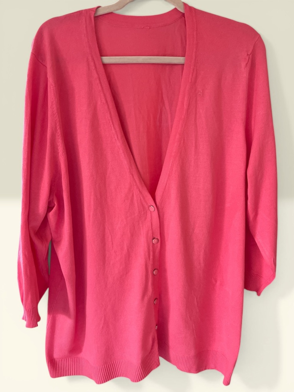 Beautiful Bright Pink Button-Front Cardigan
